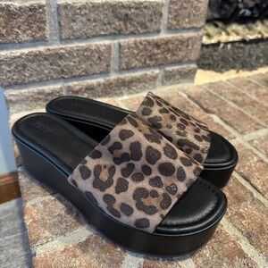Nordstrom Rack Lizzie Animal Print Platform Slide  Synthetic Women's Sz 8.5 #170